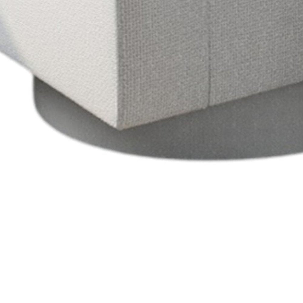 29" Light Gray Swivel Barrel Chair with Ottoman