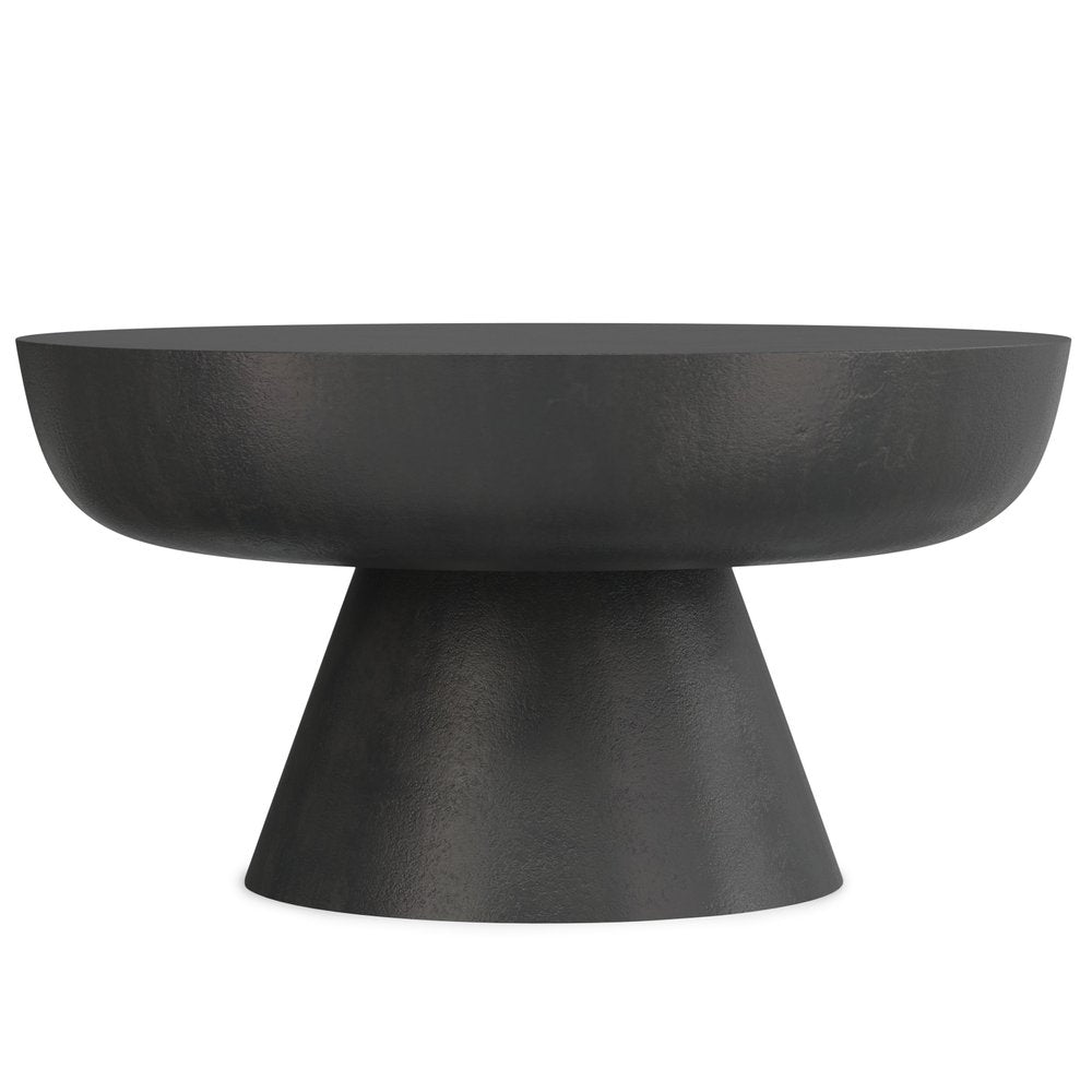 30" Black Aluminum Round Coffee Table