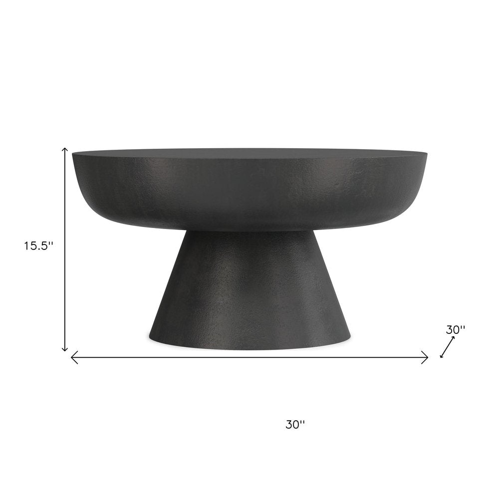 30" Black Aluminum Round Coffee Table