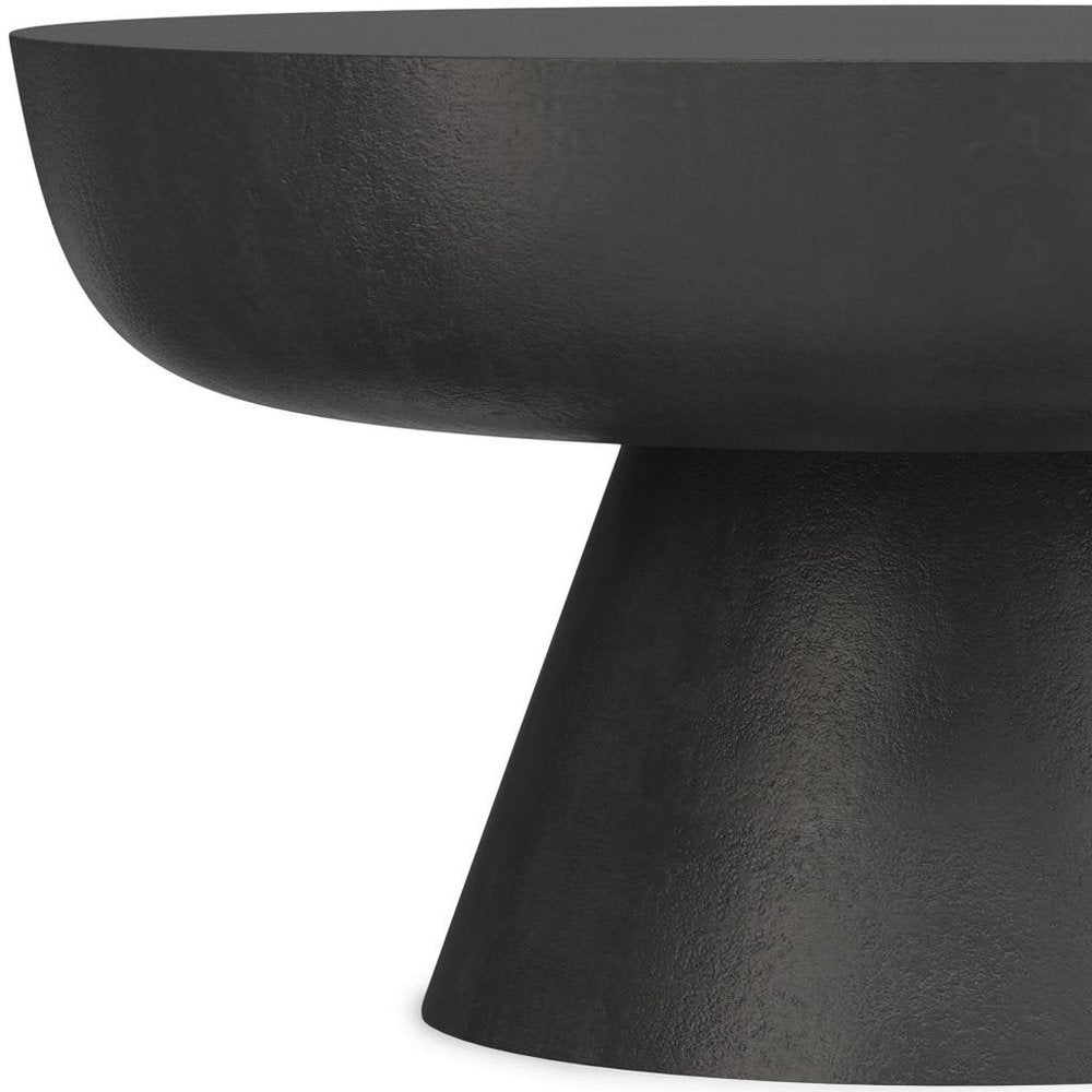 30" Black Aluminum Round Coffee Table