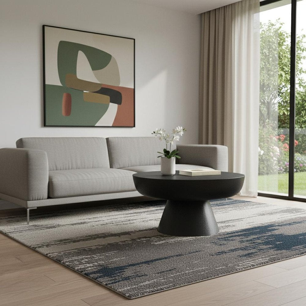 30" Black Aluminum Round Coffee Table