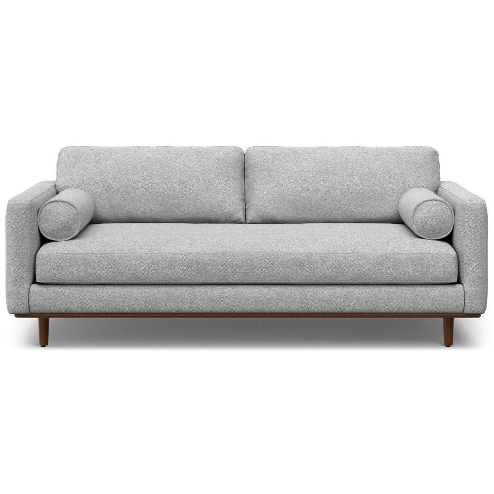 89" Gray Mid-Century Track Arm Sofa