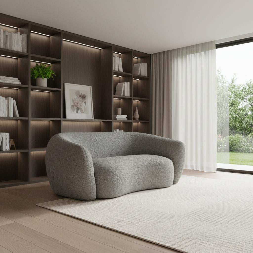 69" Modern Curved Loveseat