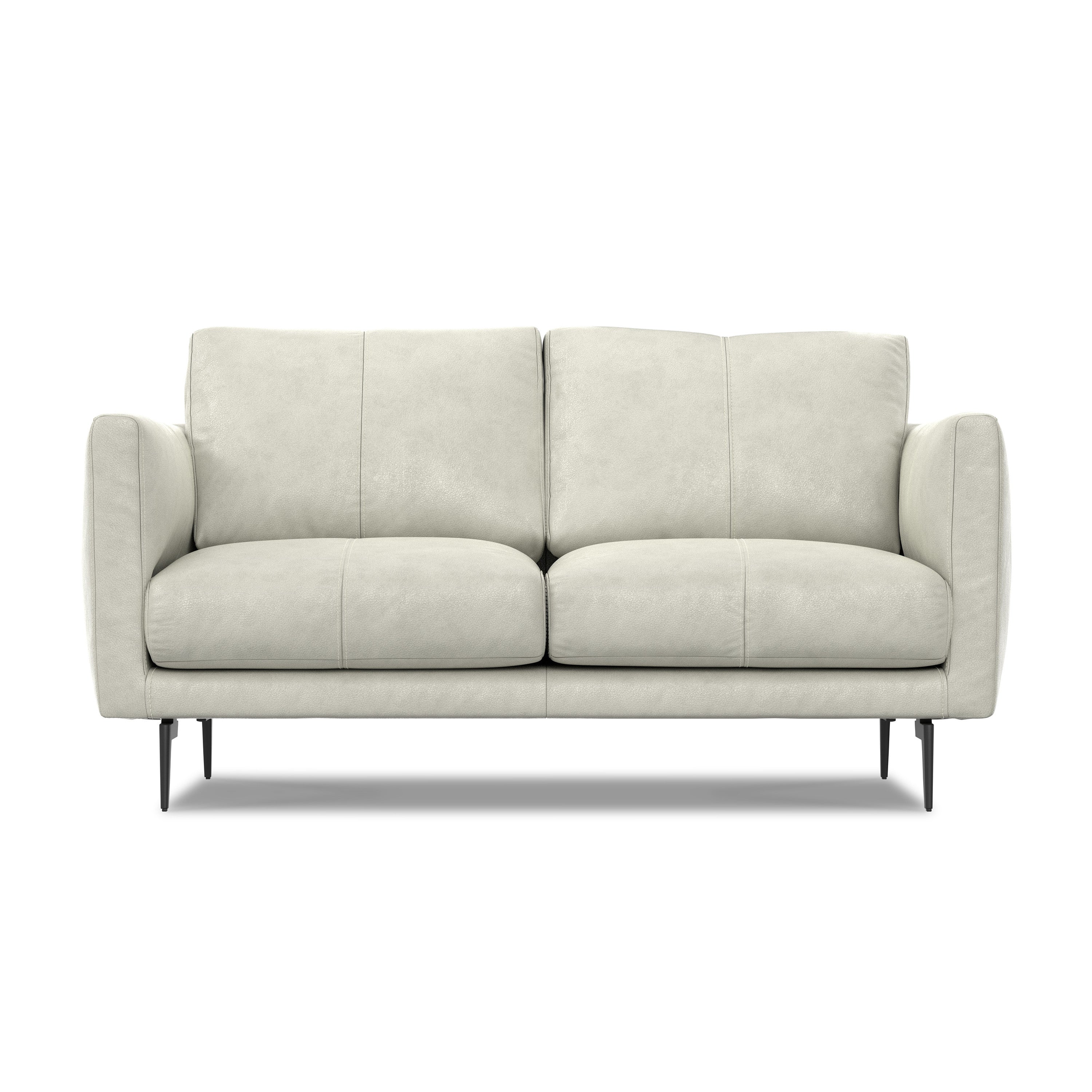 60" Simple Leather Track Arm Loveseat