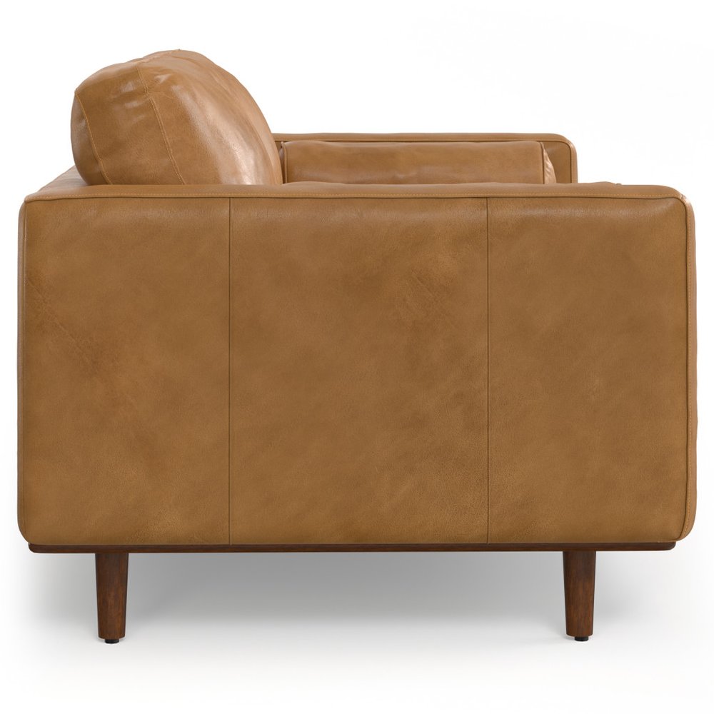 72" Leather Mid-Century Loveseat