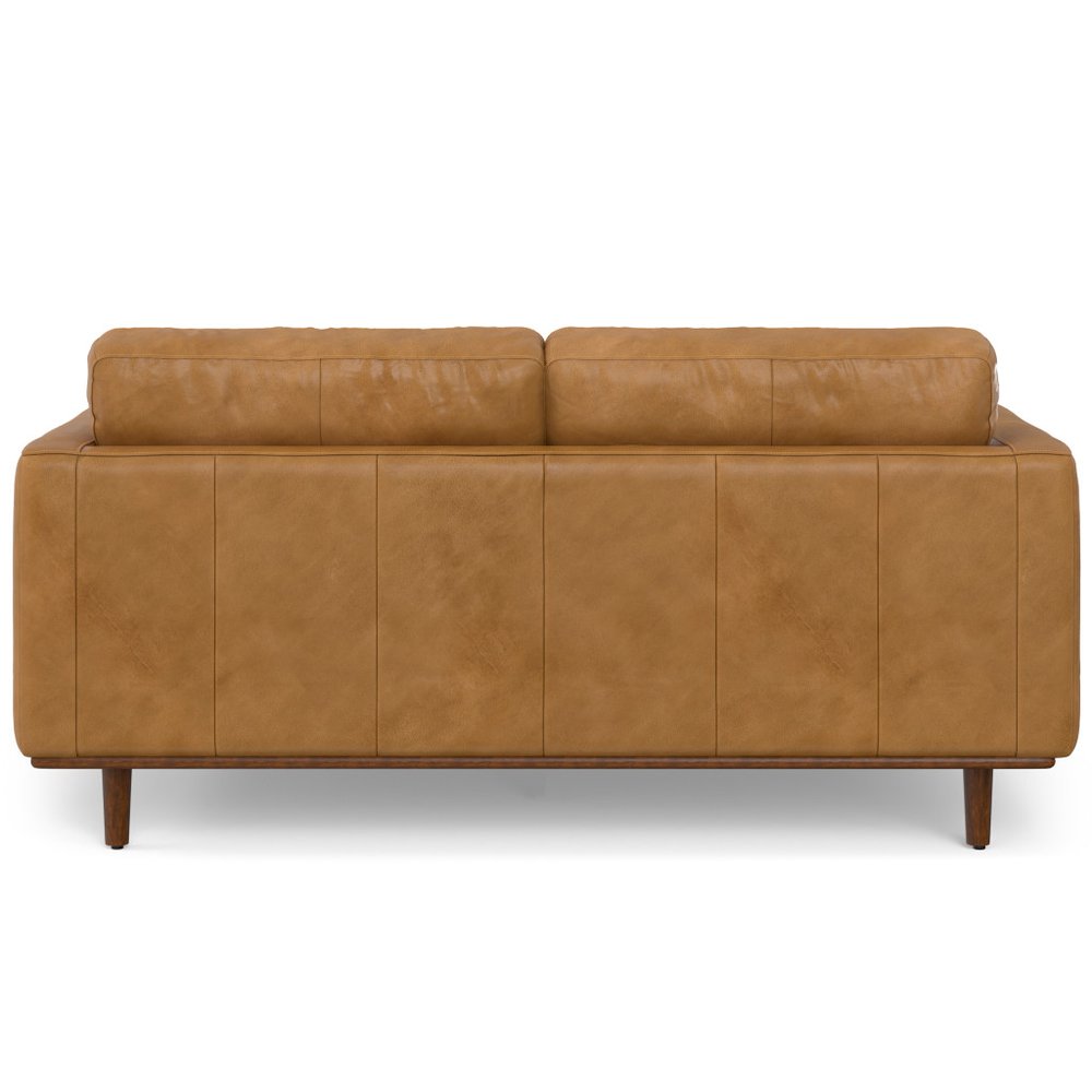 72" Leather Mid-Century Loveseat