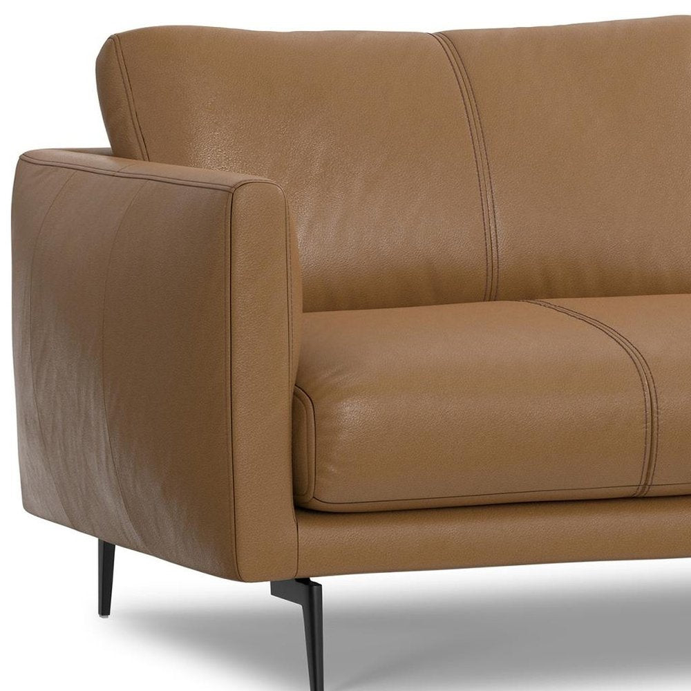 81" Simple Leather Track Arm Sofa
