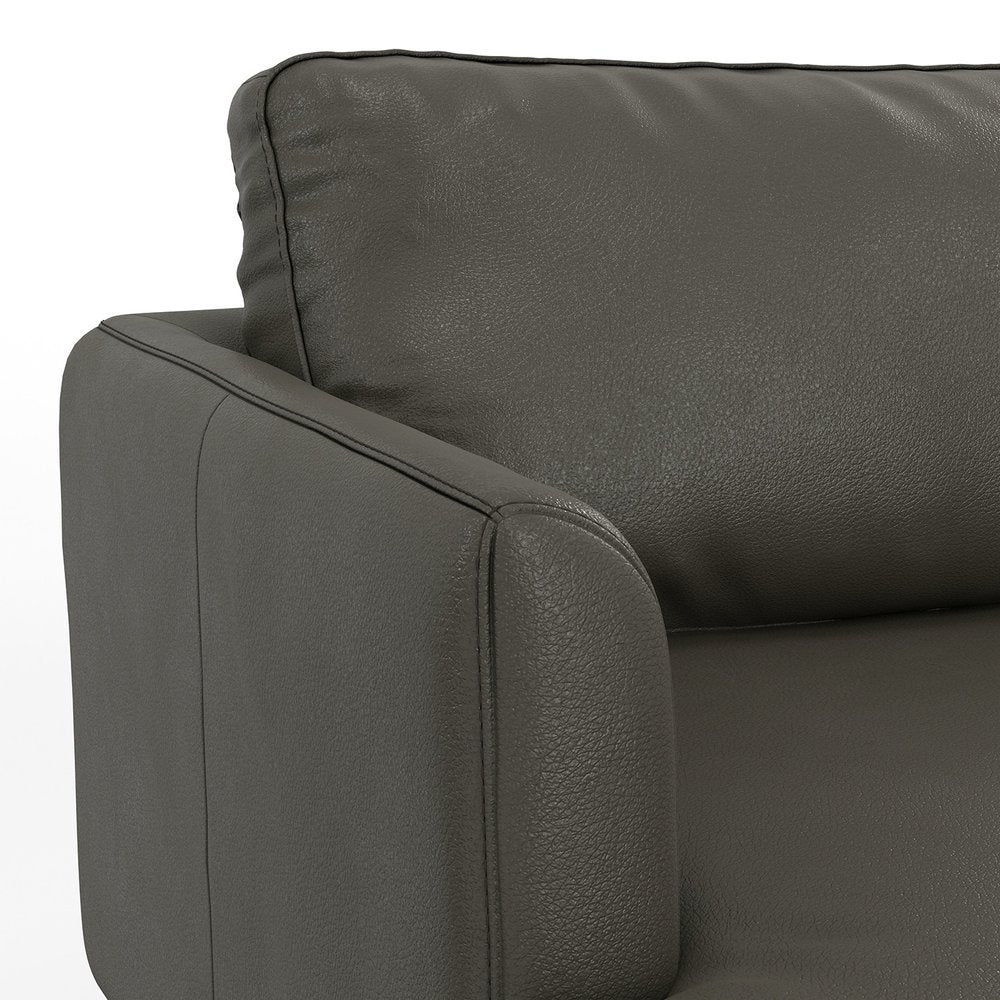 76" Top-Grain Leather Mid-Century Loveseat