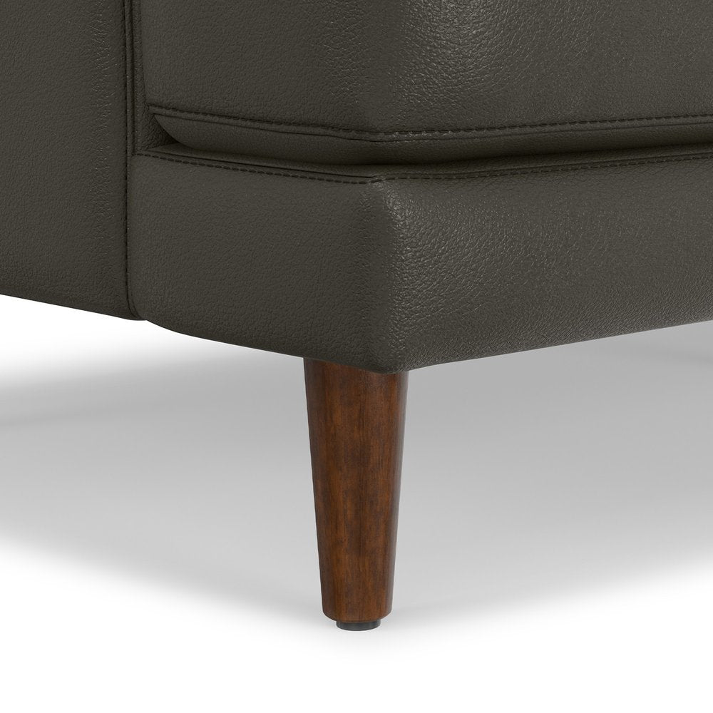 76" Top-Grain Leather Mid-Century Loveseat