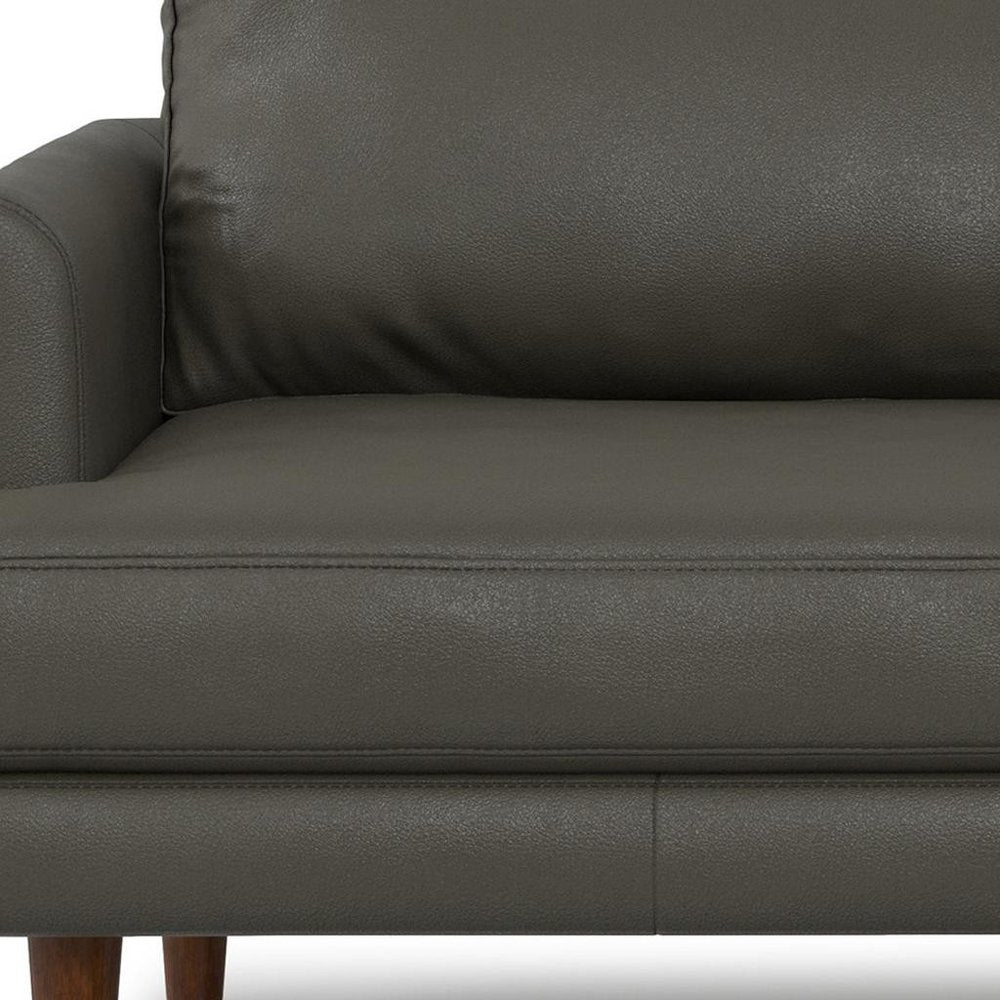 76" Top-Grain Leather Mid-Century Loveseat