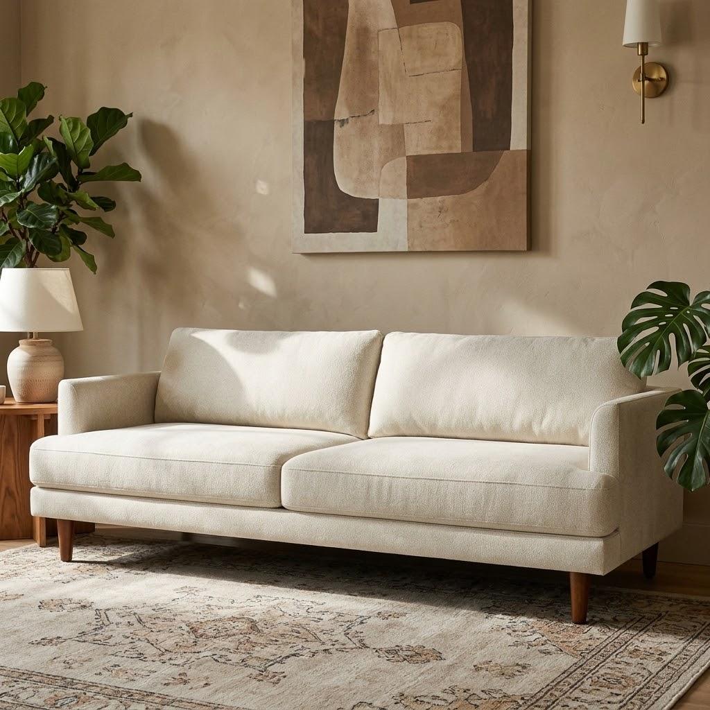 90" Mid-Century Polyester Sofa