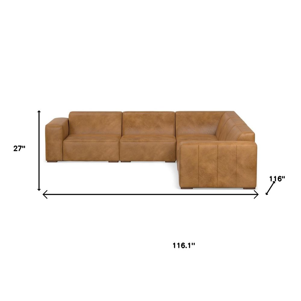 116" Sienna Leather Modular Sofa