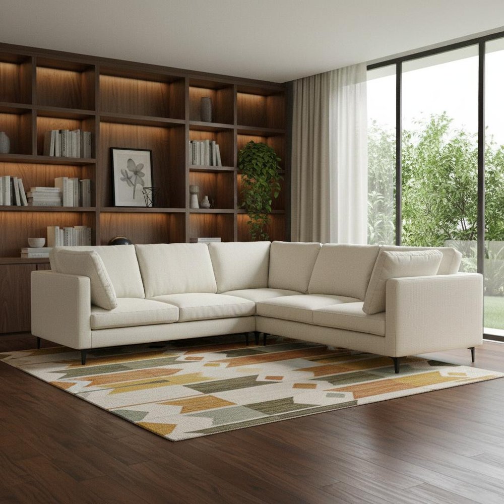 102" Mid-Century Track Arm Corner Sectional