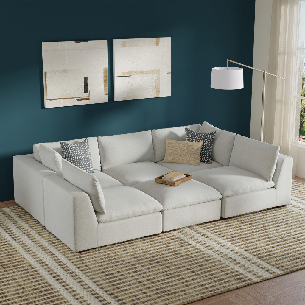 124" Gray Full Pit Modular Sofa