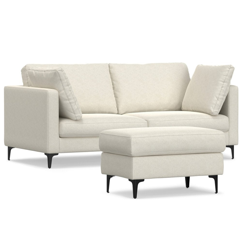 76" Simple Track Arm Loveseat with Ottoman
