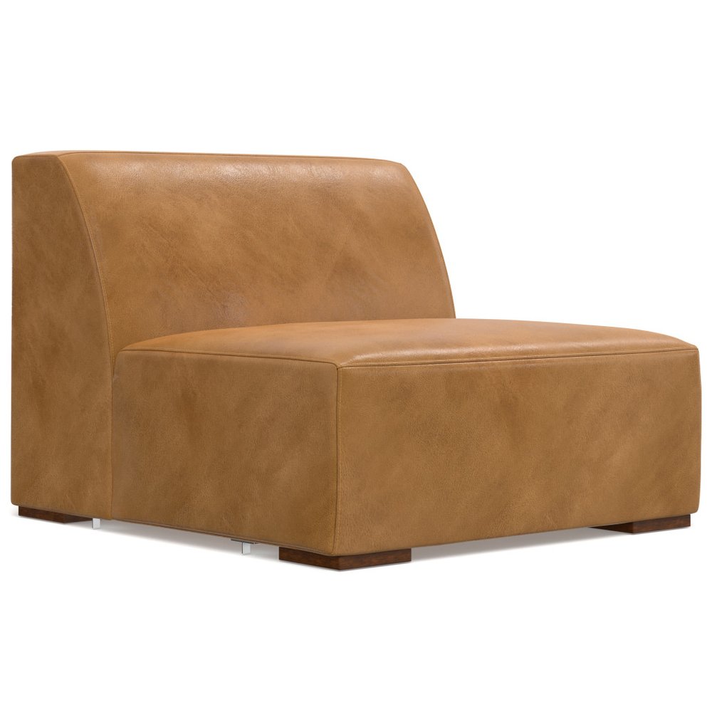 LAF/RAF 116" Sienna Brown Leather Sofa with Chaise