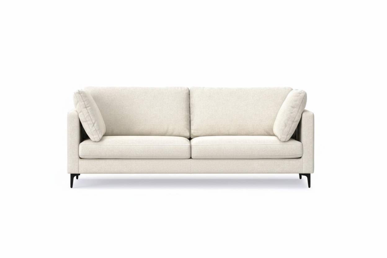 90" Simple Track Arm Sofa with Ottoman