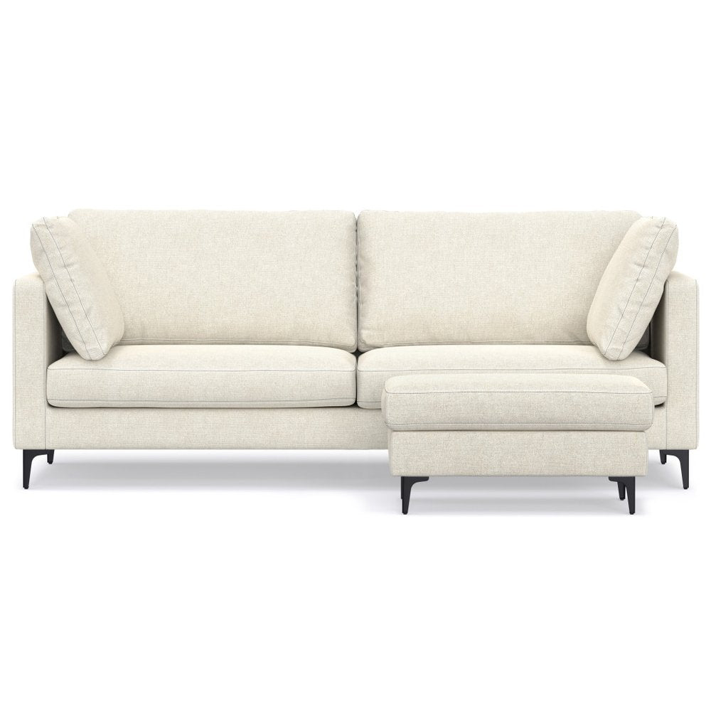 90" Simple Track Arm Sofa with Ottoman