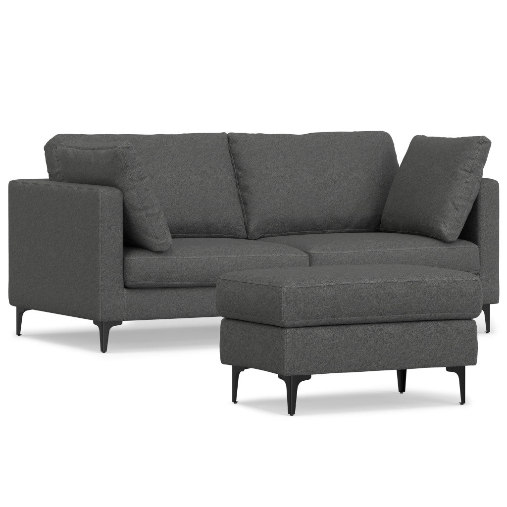 76" Simple Track Arm Loveseat with Ottoman