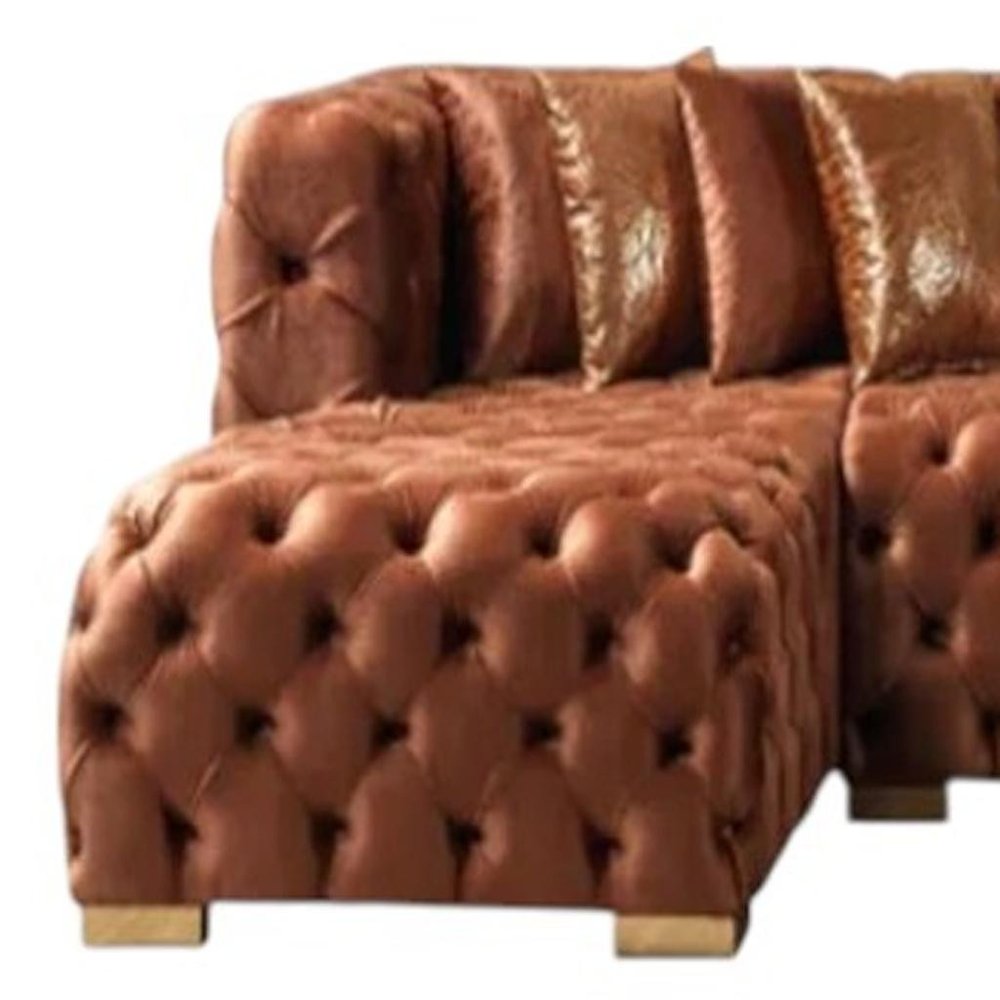 138" Tufted Velvet Deco U-Shaped Sectional