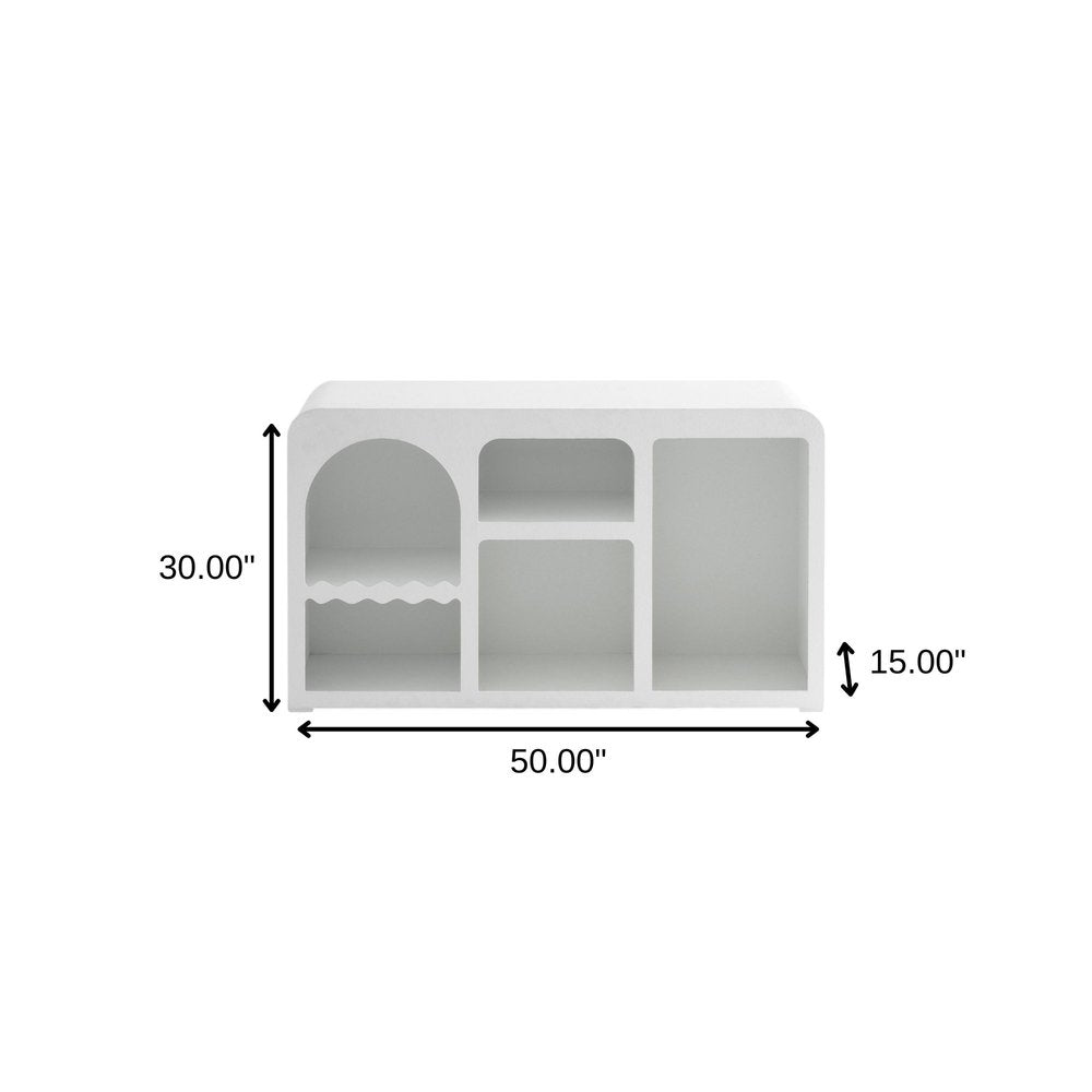 50" White Abstract Modern Console Table