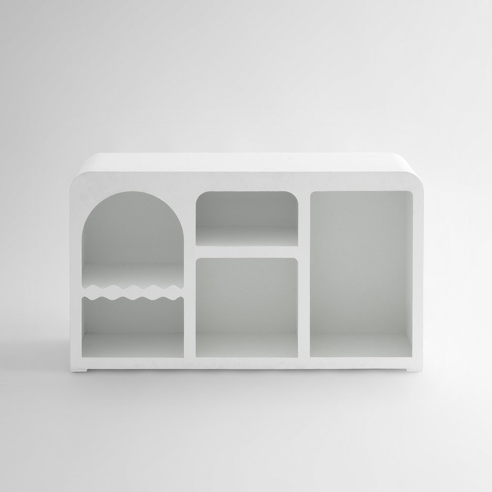 50" White Abstract Modern Console Table