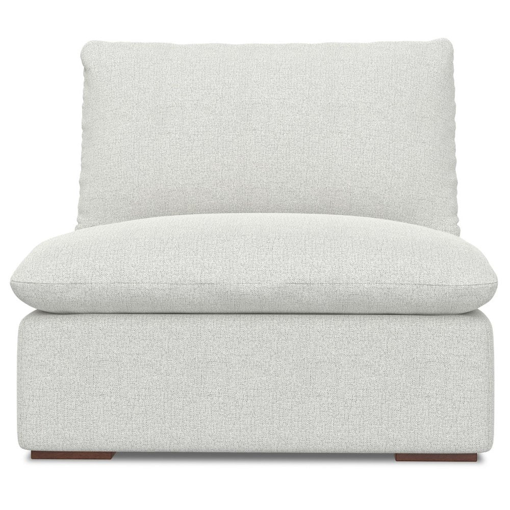 36" Light Gray Pillowback Slipper Chair