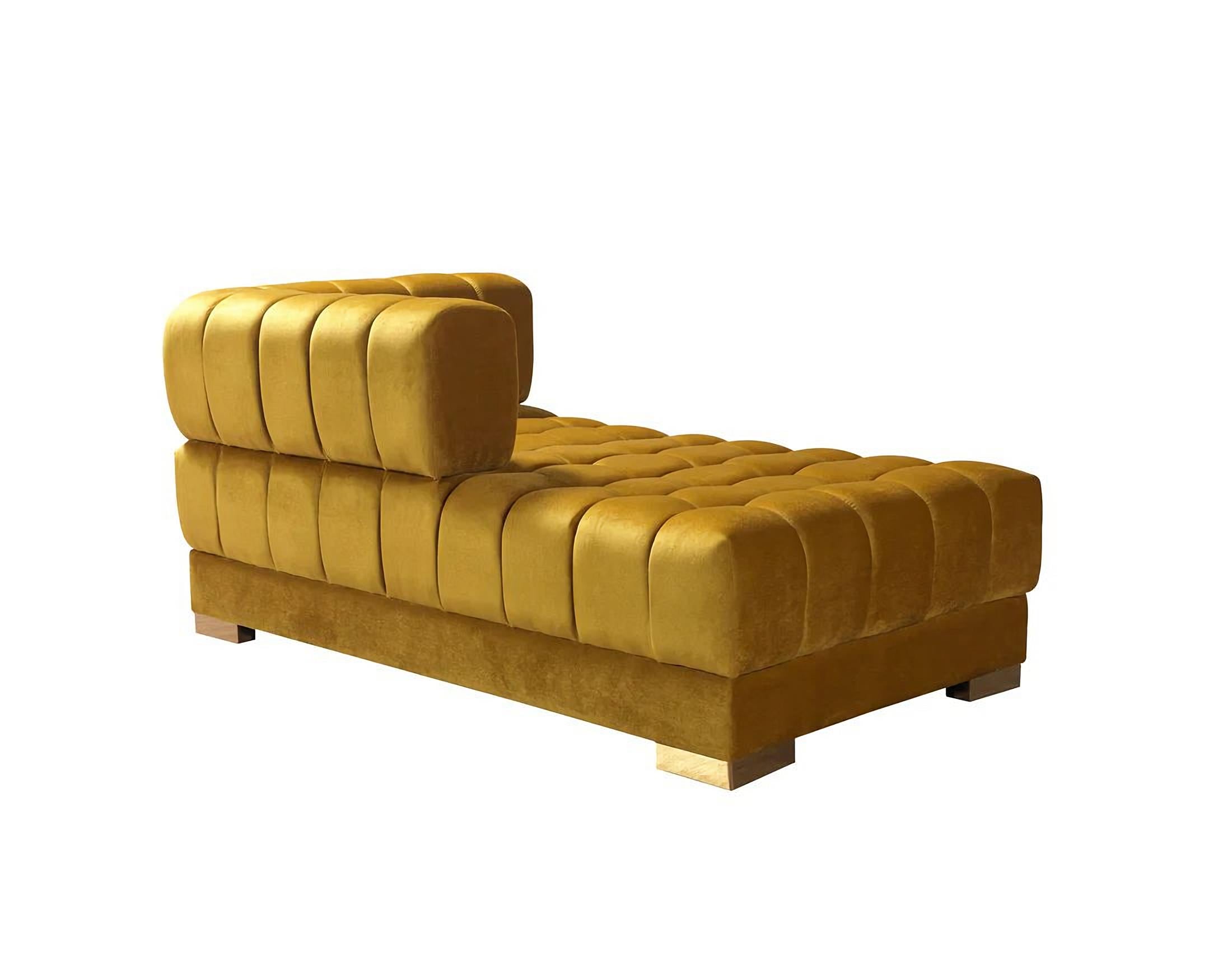 3 pc. 138" Velvet Channel Tufted U-Shape Deco Sectional
