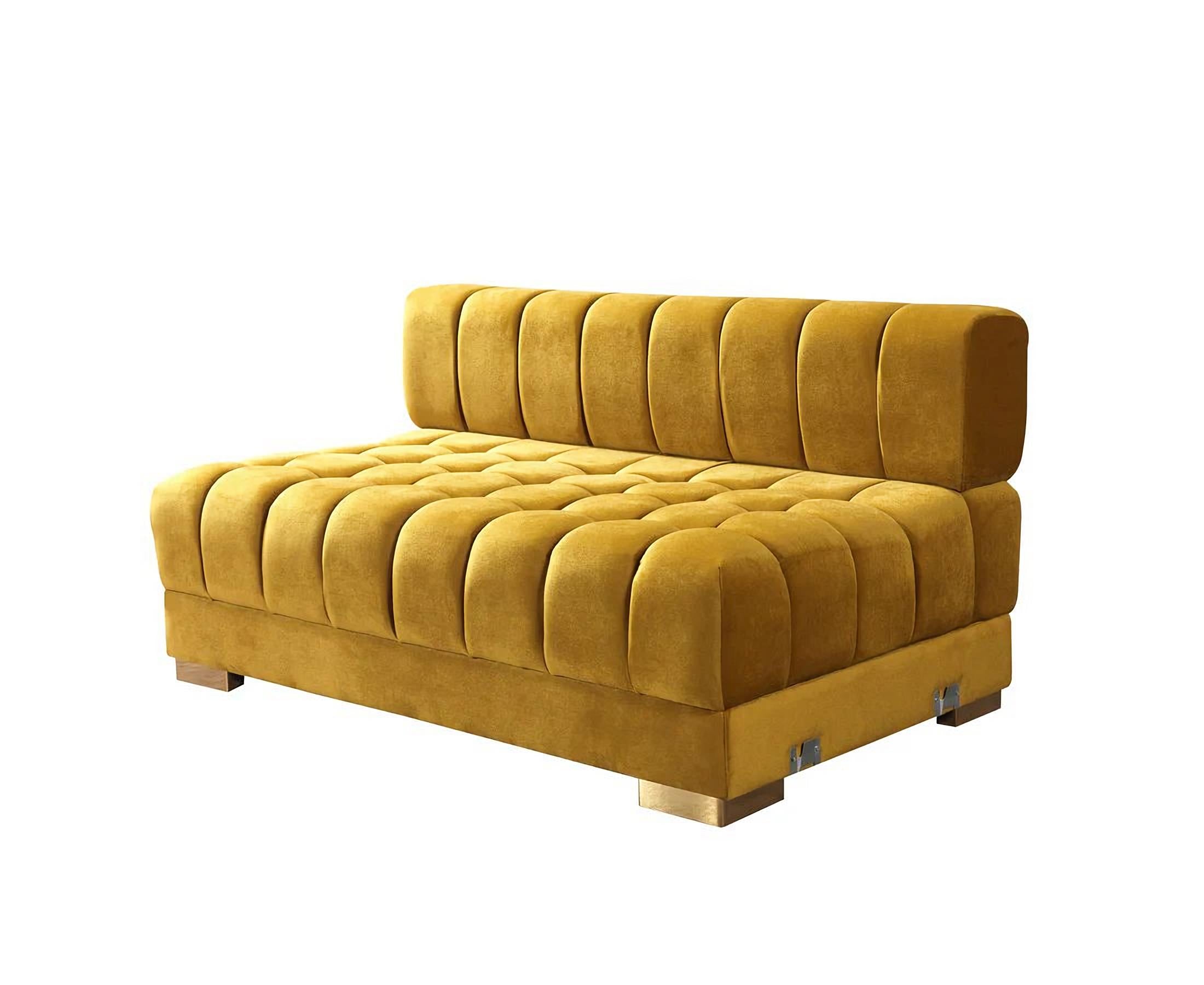 3 pc. 138" Velvet Channel Tufted U-Shape Deco Sectional