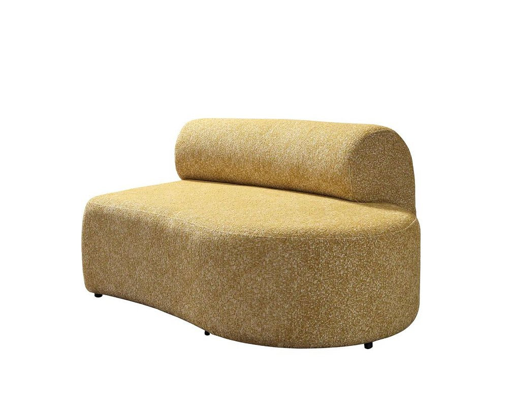 145" 3 pc. Boucle Curved Sectional with Toss Pillows