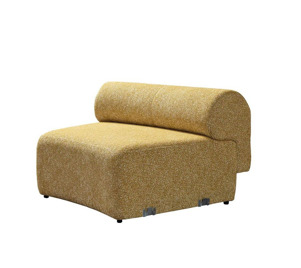 145" 3 pc. Bouclé Curved Sectional with Toss Pillows