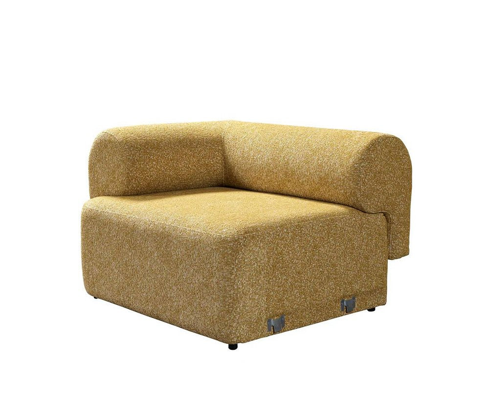 145" 3 pc. Bouclé Curved Sectional with Toss Pillows