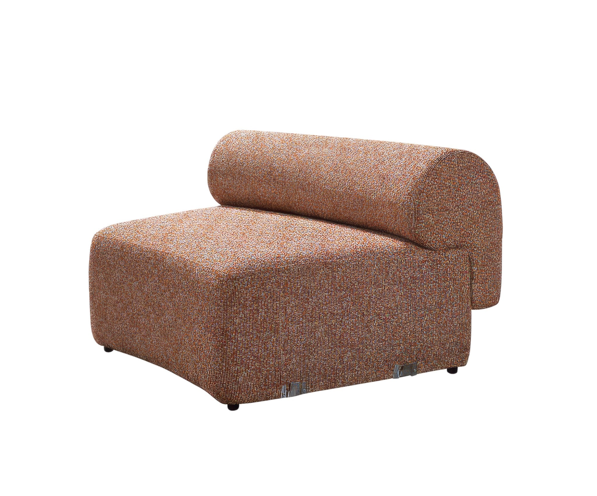 145" 3 pc. Bouclé Curved Sectional with Toss Pillows