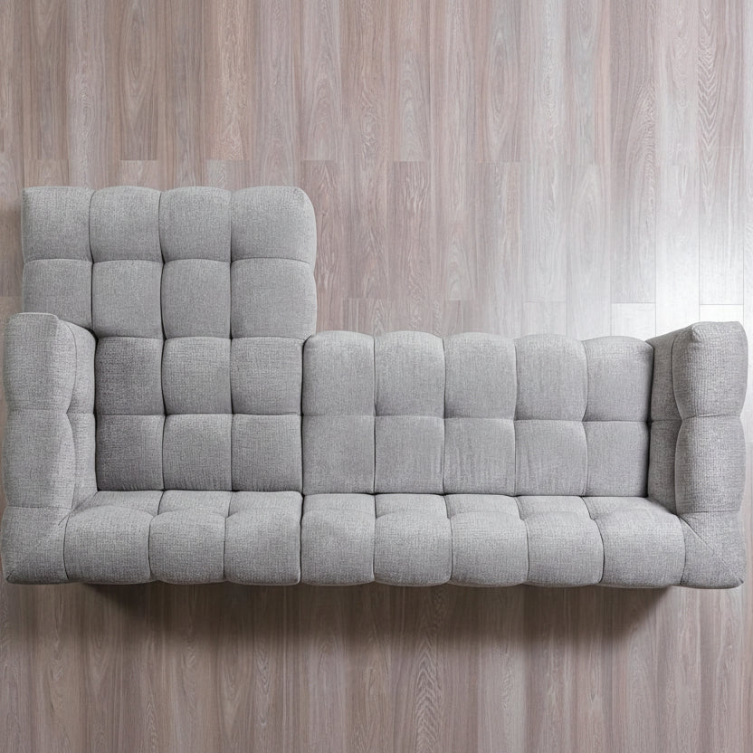 110" 2pc. Tufted Bouclé L-Shaped Sectional with Toss Pillows