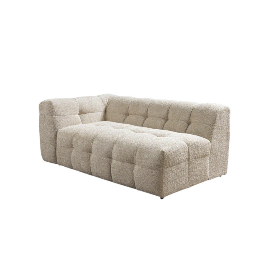 110" 2pc. Ivory Tufted Boucle L-Shaped Sectional with Toss Pillows