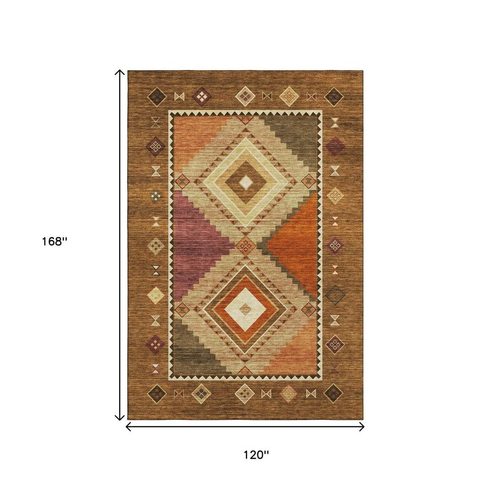 Brown, Orange, And Beige Southwestern Rug