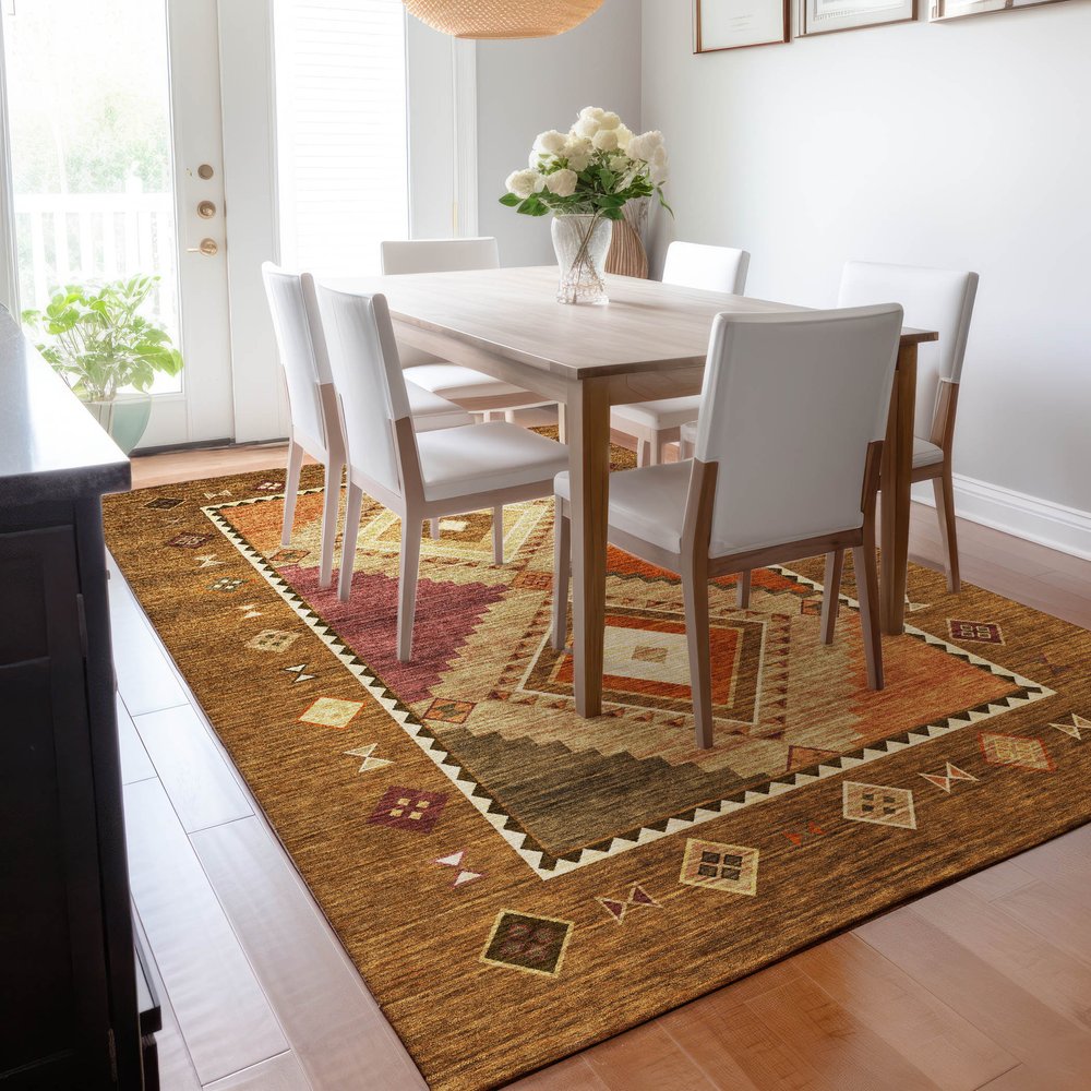 Brown, Orange, And Beige Southwestern Rug