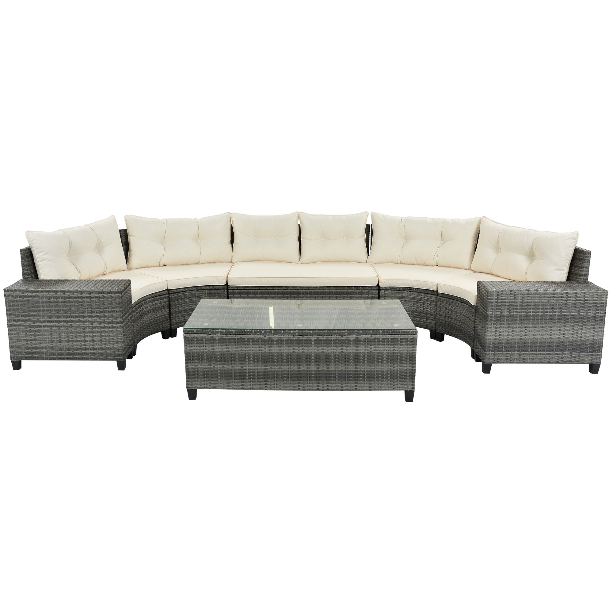 8 pc. Half-Moon Sofa Outdoor Conversion Set