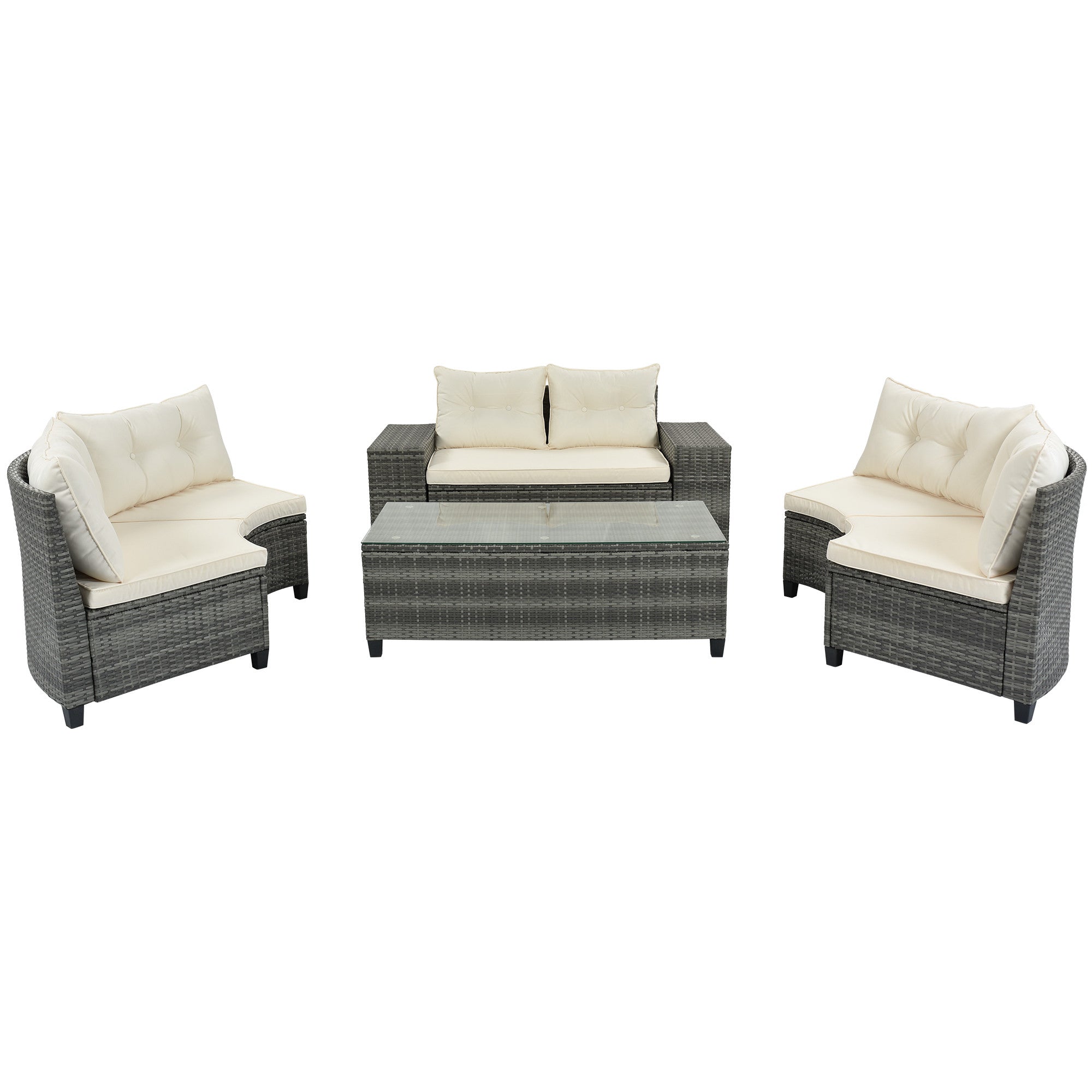 8 pc. Half-Moon Sofa Outdoor Conversion Set