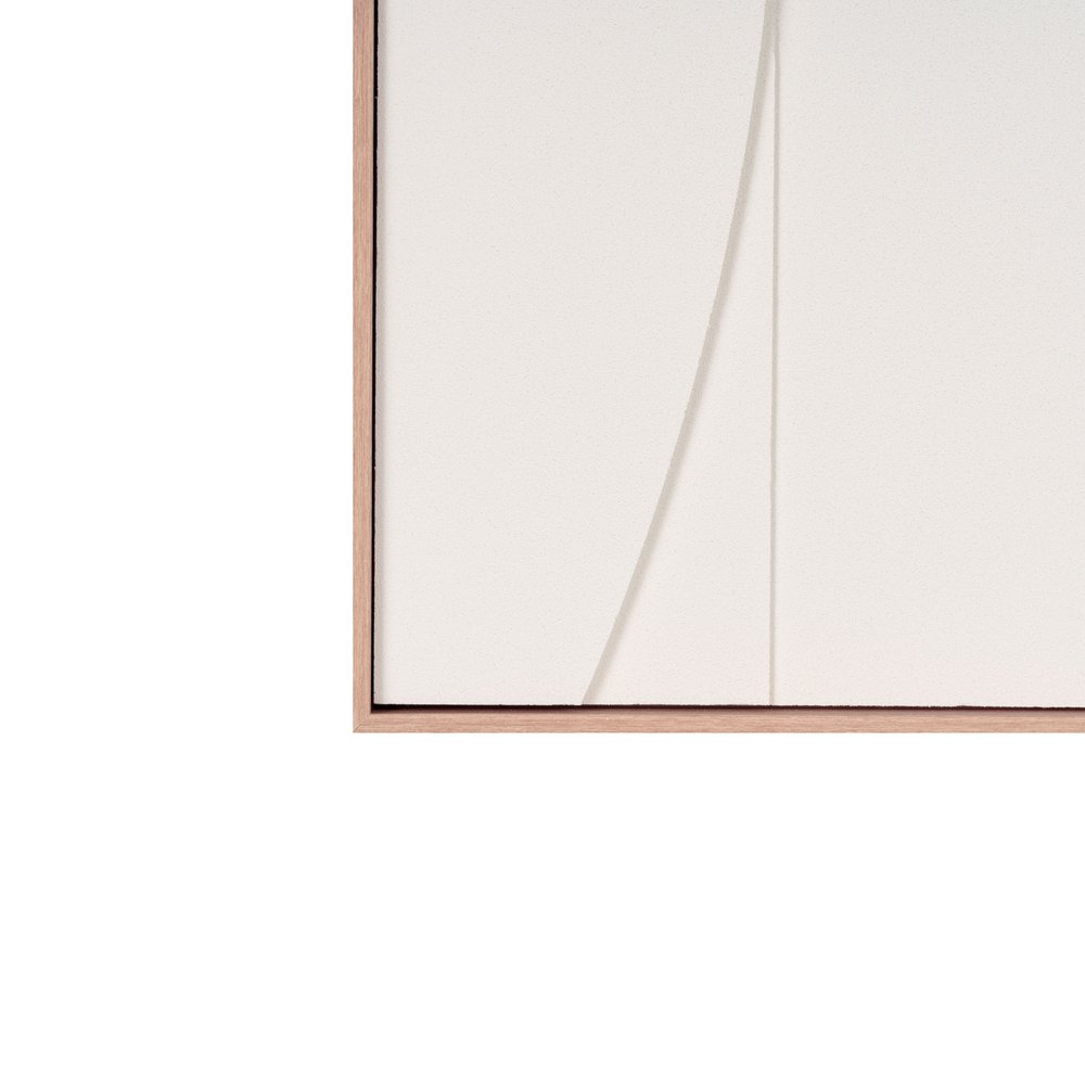 20" x 56" White Carved Modern 2 Shadowbox Wall Art