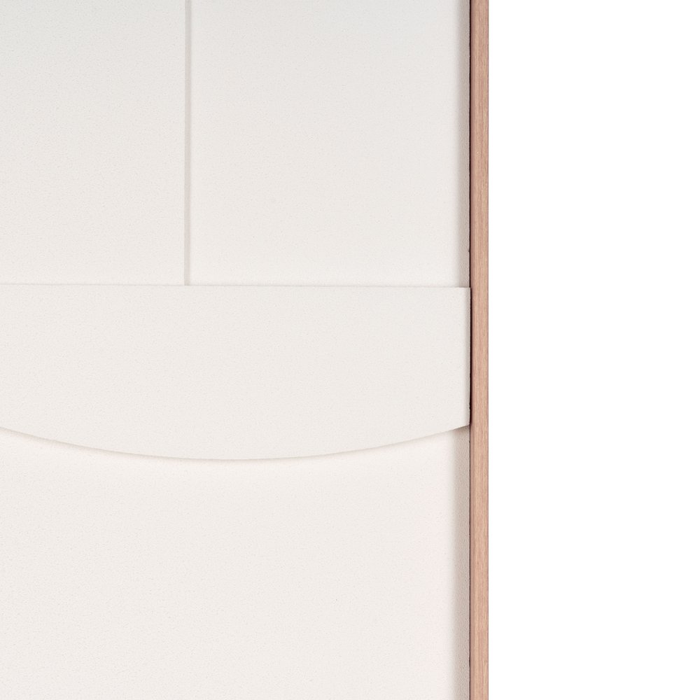 20" x 56" White Carved Modern 2 Shadowbox Wall Art