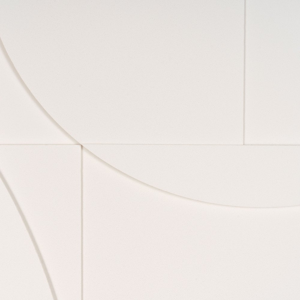 20" x 56" White Carved Modern 2 Shadowbox Wall Art