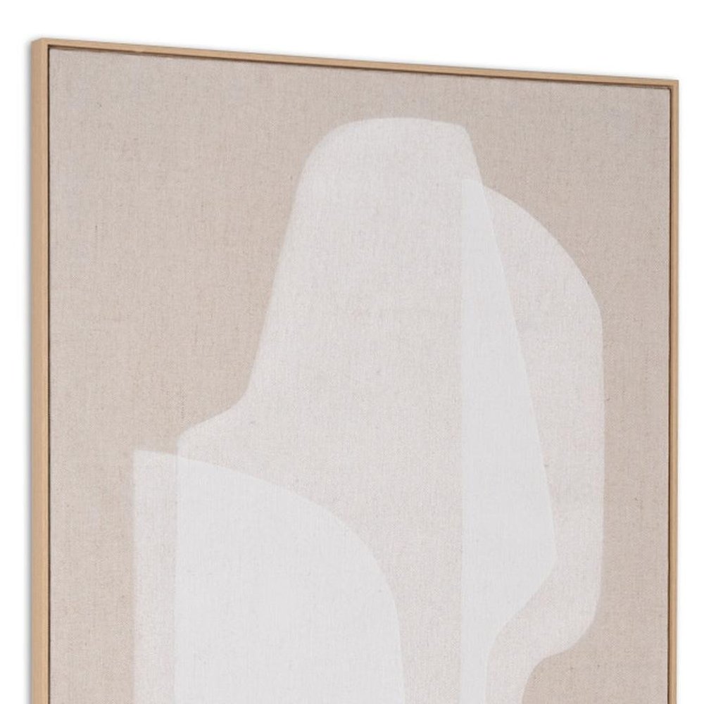 40" x 56" Beige and White "Blanchard" Wall Art