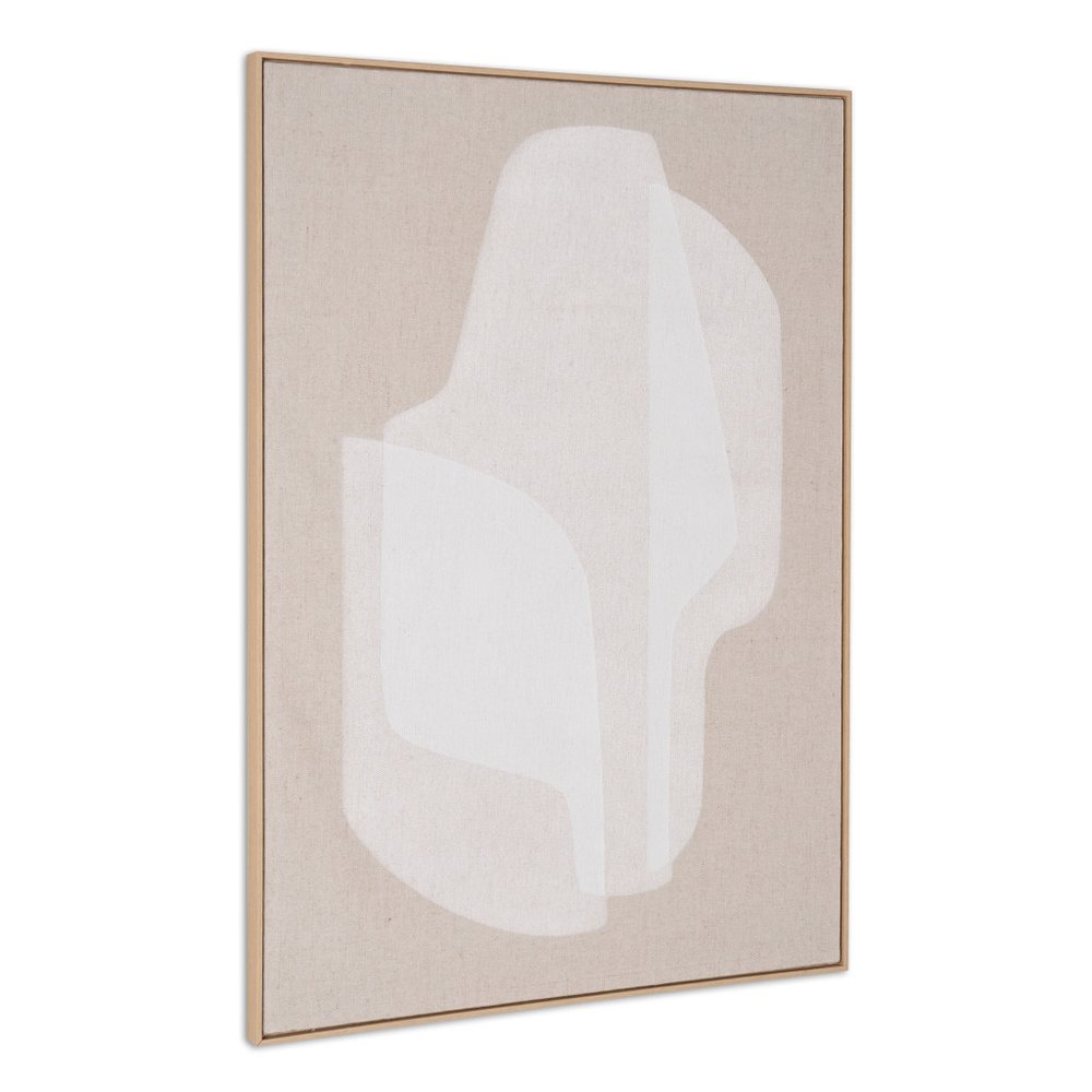 40" x 56" Beige and White "Blanchard" Wall Art