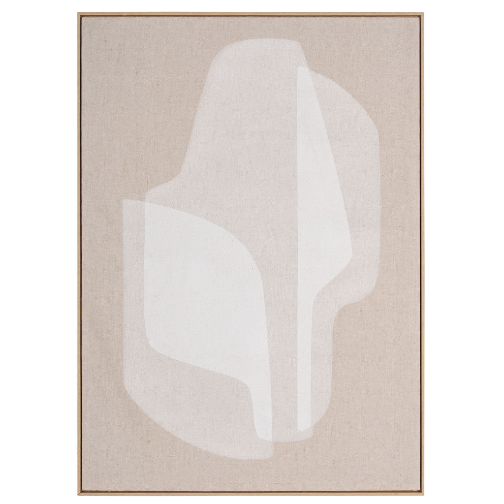 40" x 56" Beige and White "Mod" Wall Art