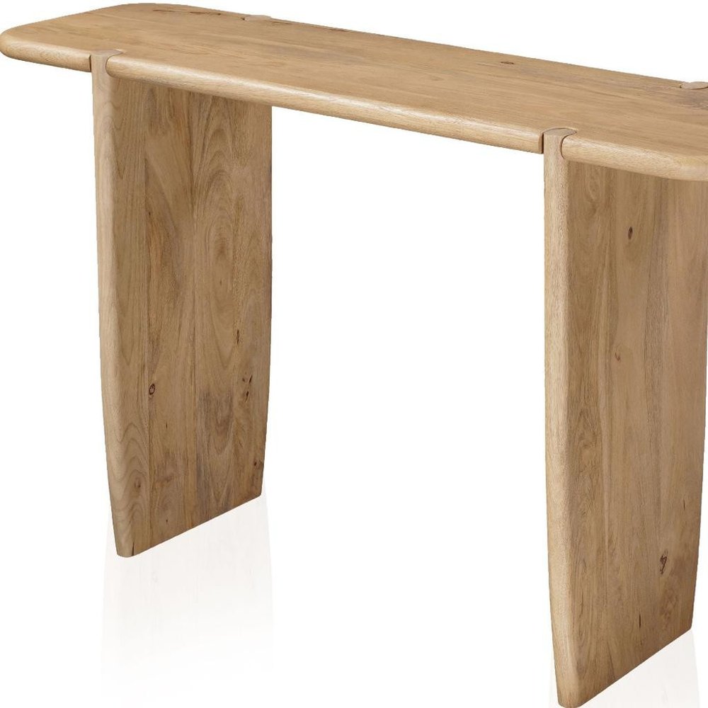 52" Natural Simple Wood Console Table