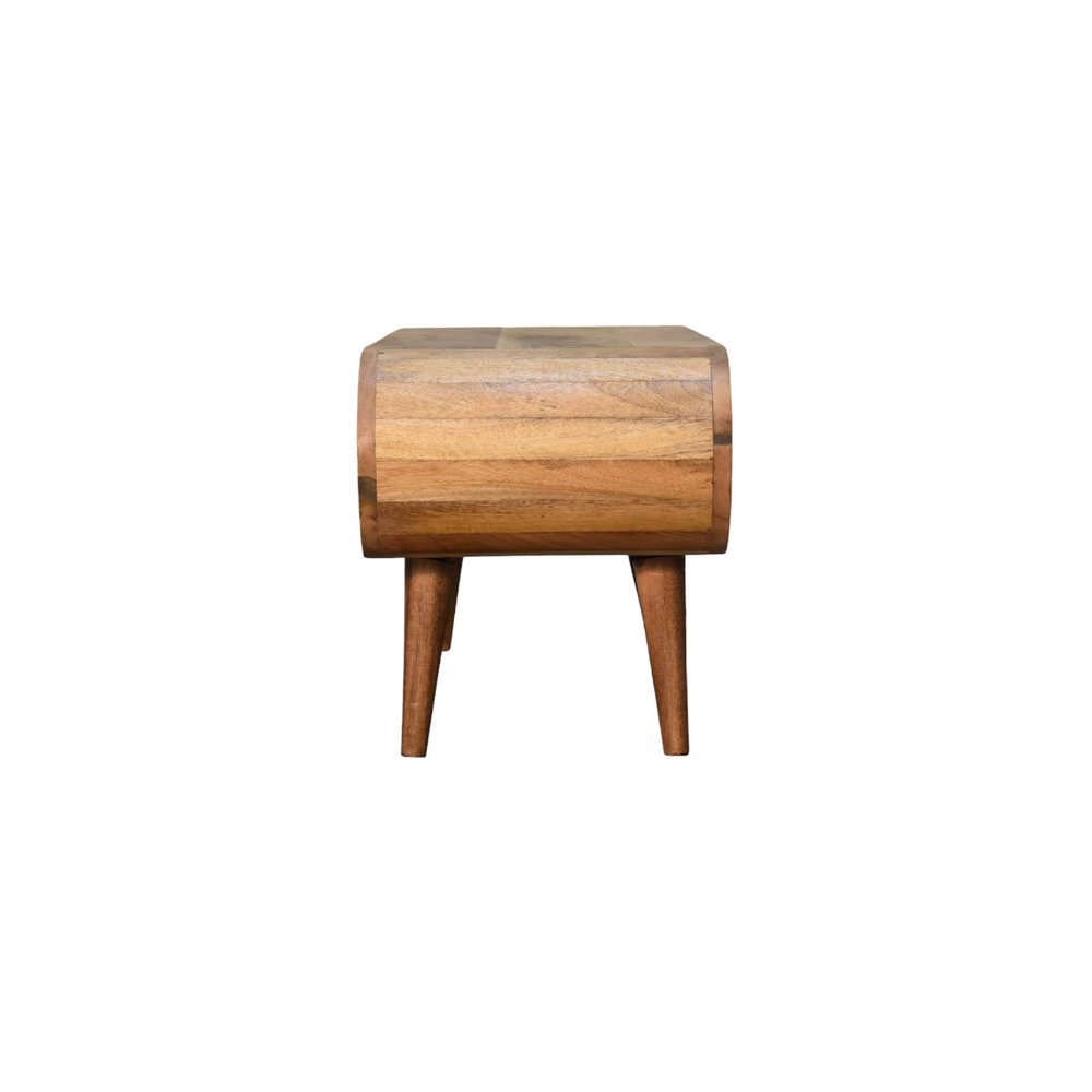 35" Oak Wood Oval Coffee Table