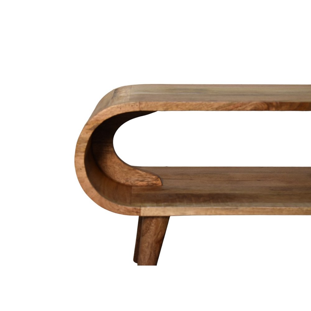 35" Oak Wood Oval Coffee Table