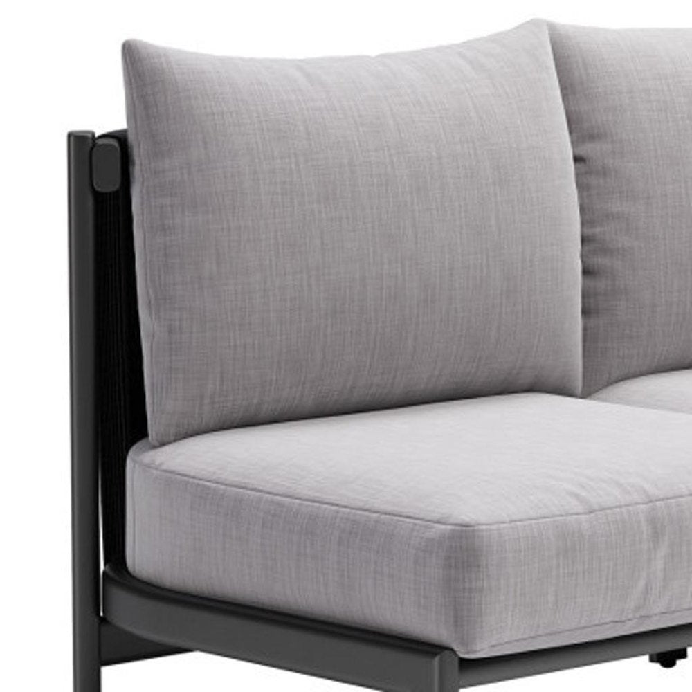 78" Gray Armless Outdoor Sofa