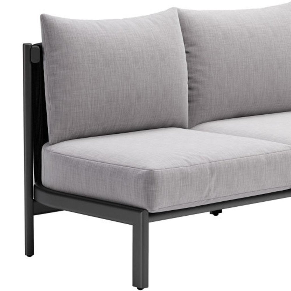 78" Gray Armless Outdoor Sofa